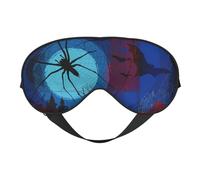 Halloween Print Sleep Mask Silk Eye Cover Soft Satin Blindfold Elastic Strap Night Eyeshade Travel Nap for Women Men