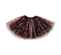 Halloween Printed Horro Bust Skirt Triple Mesh Skirt Laye Skirt Tutu Dress For Girl Or Women Dark Red And Black (A, A)