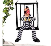 Halloween Prisoner Cage | Scary Cage Prisoner Haunted House Decor | Spooky, Screaming Halloween Decor with Motion and Light Sensor