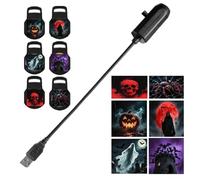 Halloween Projector - 360-Degree Rotating LED Decoration Lamp, Spooky Light Display | Indoor Theater Ceiling Room Night Illumination Bedroom Patio Garden Wall of Haunted House with Décor