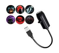 Halloween Projector, Halloween Skull Night Light Projector with 6 Disk | USB Plug and Play HD Star Projectors Spooky Ghost Projection Lights Haunted Decoration for Indoor Home Party