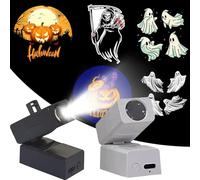 Halloween Projector, Halloween Window Projector, Mini Halloween Projection Lamp, Rechargeable Halloween Projector Lights With 5 Projection Film, Halloween Projector Lights Indoor, Energy Class A++