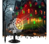 Halloween Projector Lights Outdoor, 3D Dynamic Ghost Projector Light with 4 HD Patterns, Rotating LED Lights 2025 Upgraded Waterproof for Yard, Garden, Party, Halloween Decor