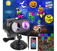 Halloween Projector Lights Outdoor Indoor, Xndryan Holiday Projector Lights Christmas Halloween Decorations with Wave Pattern & Slide Projection, Waterproof LED Projection Light for All Year Festivals