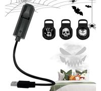 Halloween Projector | Magnetic Reflector 3 Modes Halloween - 360 Degree Rotating LED Light with Handprint Ghost Skeleton USB for Patio Garden Haunted House Party