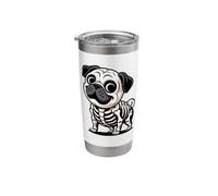 Halloween Pug Skeleton Spooky Cows Pugs Stainless Steel Insulated Tumbler
