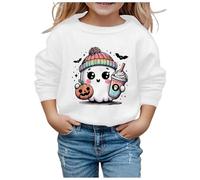 Halloween Pullover Children, Halloween Sweatshirt Girls Long Sleeve Without Hood Sweater with Crew Neck Trendy Jogging Suit Cartoon Pattern Casual Sweatshirt for Carnival