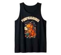 Halloween Pumpkasaurus Cute Dino Pumpkin Kids Tank Top
