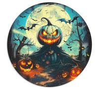 Halloween Pumpkin 1000 Piece Halloween Theme Round Puzzles for Kids And Adults Educational Games Colorful for Animal And Home Decor Unique Challenge Games 1000pcs (67.5x67.5cm)