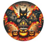 Halloween Pumpkin 1000 Piece Halloween Theme Round Puzzles for Kids And Adults Jigsaw Unique Shape And Home Decor Creative for Teenagers And Adults 1000pcs (67.5x67.5cm)