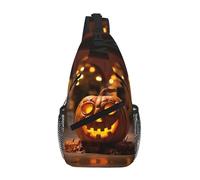 Halloween Pumpkin 2 Crossbody Sling Bag Crossbody Shoulder Chest Bag Shoulder Strap Waist Fanny Pack Men Women