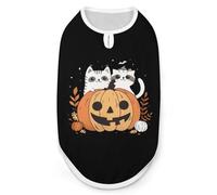 Halloween Pumpkin And Magic Cats Dog And Cat Clothes Pet Summer Sleeveless T Shirt Basic Vest S