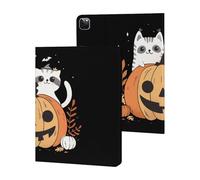 Halloween Pumpkin And Magic Cats Slim Case Compatible with iPad 10th 9th 8th 7th Generation 2022 2021 2020 2019 Protective Cover Stand
