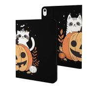 Halloween Pumpkin And Magic Cats Slim Case Compatible with iPad 10th 9th 8th 7th Generation 2022 2021 2020 2019 Protective Cover Stand