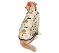 Halloween Pumpkin And Owl Print Dog Hoodie Pet Sweatshirt, Warm, Soft And Breathable Hooded Clothes For Medium To Large Dogs, Easy-To-Wear Design, For Winter And Fall