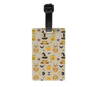 Halloween Pumpkin and Owl Print Luggage Tag with Full Back Privacy Cover - ID Label for Suitcases, Handbags, and Backpacks