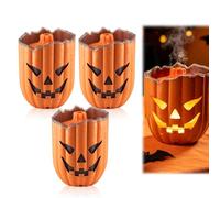 Halloween Pumpkin Aroma Diffuser, Spooky Pumpkin Aromatherapy Diffuser, 300ml Essential Oil Humidifier with Jellyfish Mist Effect & Remote Control, Adjustable Timer, 7 Colors Light (3)