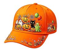 Halloween Pumpkin Baseball Cap Funny Ghost Witch Graphic Trucker Hat | Fall Winter Halloween Cute Short Brim Cap Trendy Fashion Print Comfortable Sun Hat