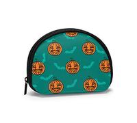 Halloween Pumpkin Bat Coconut Trees Island Coin Purse Wallets Change Pouch Novelty Key Holder Zipper Small Cosmetic Makeup Bags