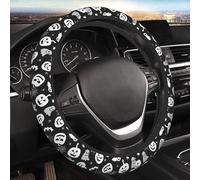 Halloween Pumpkin Bats Steering Wheel Cover for Men Women Cute Ghost Spiderweb Universal 15 Inch Auto Neoprene Case Anti-Slip Car Wheel Protector