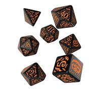 Halloween Pumpkin Black & orange Dice Set (7), QWOHAP69