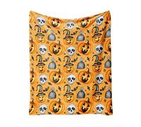 Halloween Pumpkin Blankets Fall Fleece Pumpkin Thanksgiving Blanket Soft Cozy Fleece Throw Blanket Halloween Graveyard Decorations Graduation Gifts for Him