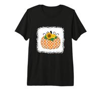 Halloween Pumpkin Bleached Orange White Buffalo Plaid Women Premium T-Shirt