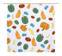 Halloween-Pumpkin-Blue-Orange-T-shirt-Mug-Phone CaseOpaque Polyester Shower Curtain, Water-Resistant, Heat-Resistant, 12 C-Shaped Hooks & Stainless Grommets - Shower Curtains, Shower Curtains for Bath