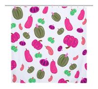 Halloween-Pumpkin-Blue-Orange-T-shirt-Mug-Phone CaseOpaque Polyester Shower Curtain, Water-Resistant, Heat-Resistant, 12 C-Shaped Hooks & Stainless Grommets - Shower Curtains, Shower Curtains for Bath