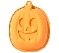 Halloween Pumpkin Cake Pan, 8 Inches Pumpkin Cake Mold, Jack O Lantern Silicone Mold, Pumpkin Shaped Bakeware Baking Tray, Orange