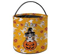 Halloween Pumpkin Candy Bags Australian Shepherd Dog Yellow Candy Basket
