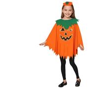 Halloween Pumpkin Cape Glow In The Dark Pumpkin Cloak And Headband Cosplay Role Play Theme Party Clothes Dress Up Costume for Carnival Masquerade Stage Performance Hooded Poncho (Orange, One Size)