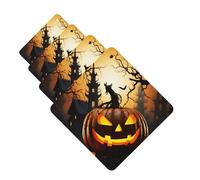 Halloween pumpkin Car Air Fresheners Cards Set of 4 Pieces,Long-Lasting Car Aromatherapy Tablets Hanging Scented Cards for Wardrobe Bathroom Rearview Mirror Hanging Ornament