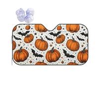 Halloween Pumpkin Car Windscreen Sun Shade Bat Heat Reflective Sunshade Folding Foil Sun Visor Car Windshield Window Universal Fit for Sedans SUV Van S