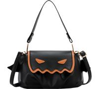 Halloween Pumpkin Casual Crossbody Bag Little Devil Shoulder Bag Messenger Bag Handbag Trick or Bag for Girls Ladies