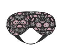 Halloween Pumpkin Cat Night Mask Soft Reversible Eye Cover Adjustable Strap Light Blocking Comfortable Rest