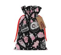 Halloween Pumpkin Cat print Drawstring Gift Bag for Wedding Party Birthday Unique Present Bag Reusable Canvas Bag,1 Piece S