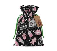 Halloween Pumpkin Cat print Drawstring Gift Bag for Wedding Party Birthday Unique Present Bag Reusable Canvas Bag,1 Piece M