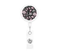 Halloween Pumpkin Cat Print Retractable Badge Holder, Cute Nursing Badge Reel, Badge Clip Id Card Holders