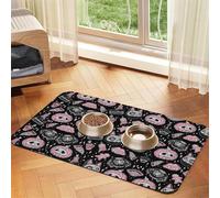 Halloween Pumpkin Cat Printed Pet Bowl Mats, Non-Slip And Tasteless Dog And Cat Feeding Mats