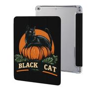 Halloween Pumpkin Cat Protective Case Compatible for IPAD 2017/2018/Air1/Air2 (9.7in) Trifold Stand Tablet Cover with Pen Holder