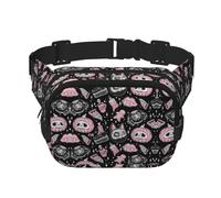 Halloween Pumpkin Cat Square Double-Layer Waist Bag with All-Over Print,Durable Twill Fabric, Multi-Pocket Fanny Pack for Outdoor Sports Travel