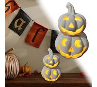 Halloween Pumpkin Ceramic Decorative Scene Ornament for Desktop Perfect for Festive Celebrations and Seasonal Displays (A, 12cm)