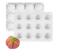 Halloween Pumpkin Chocolate Mould, 3D Silicone Pumpkin Candle Mould Cupcake Baking Pan Mousse Mold Tool Halloween Chocolate Candy Mold Autumn Thanksgiving DIY Handmade Decoration