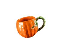 Halloween Pumpkin Coffee Mug, Ceramic Drink Cup with Green Vine Handle for Tea Time and Autumn Table Styling Accent Pumpkin Ceramic Mug Coffee Fall Autumn Cup Halloween Thanksgiving Cocoa Cider Drink