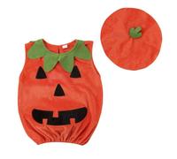 Halloween Pumpkin Costume Set, Infant Toddler Halloween Cosplay Cutie Plush Costume Party Favor with Baby Hat, Orange (Orange, 2-3T)