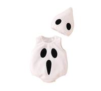 Halloween Pumpkin Costume Set, Infant Toddler Halloween Cosplay Cutie Plush Costume Party Favor with Baby Hat (White, 12-18 Months)