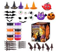 Halloween Pumpkin Craft Clay Kit, Kids Playdough Pumpkin Craft Set with Molds and Tools, Educational Personalized Activity for Home Decor Classroom School Holiday Birthday Travel Fun