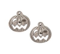 Halloween Pumpkin Cufflinks, Handcrafted English Made Pewter, Silver Finish, with Leatherette Gift Box