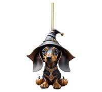 Halloween Pumpkin Dachshund Dog Pendant, Halloween Decoration Dog Hanging, Halloween Christmas Tree Pendant Home Decoration Window Car Ornament, Backpack Ornament, Halloween Ornament